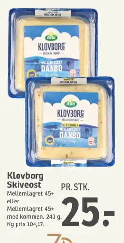 SPAR Skiveost Danbo Mellemlagret Kommen tilbud