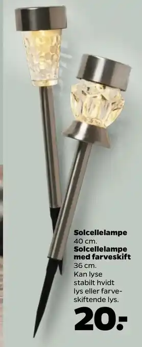 Netto Solcellelampe, Solcellelampe med farveskift tilbud