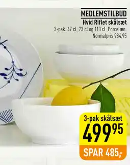 Imerco Hvid Riflet skålsæt tilbud