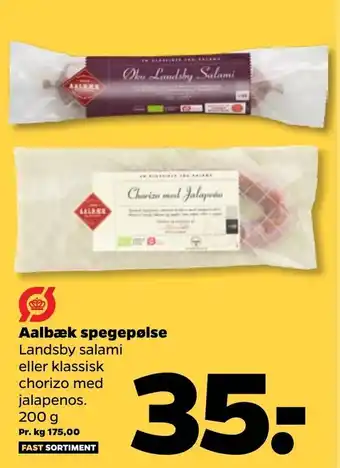 Netto Aalbæk spegepølse tilbud