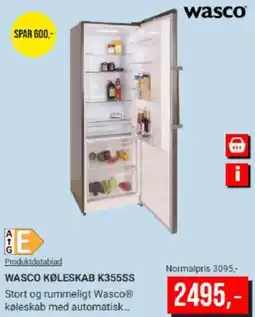 Harald Nyborg WASCO KØLESKAB K355SS tilbud