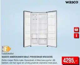 Harald Nyborg WASCO AMERIKANER KØLE-/FRYSESKAB KFA532SS tilbud