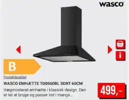 Harald Nyborg WASCO EMHÆTTE TD0660BL SORT 60CM tilbud