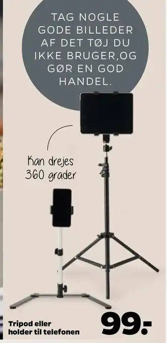 Netto Tripod eller holder til telefonen tilbud