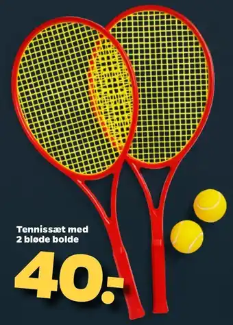 Tennissæt med 2 bløde bolde