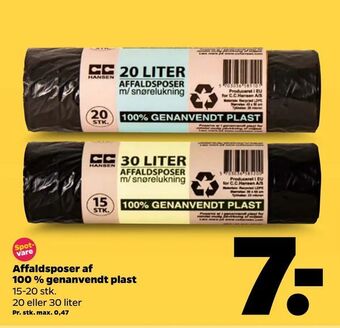 Netto Affaldsposer af 100 % genanvendt plast tilbud