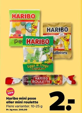 Netto Haribo mini pose eller mini roulette tilbud