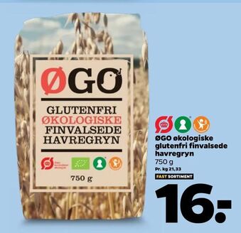 Netto ØGO økologiske glutenfri finvalsede havregryn tilbud