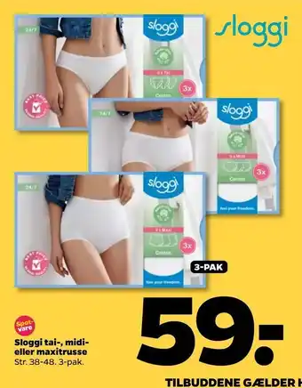 Netto Sloggi tai-, midi eller maxitrusse tilbud