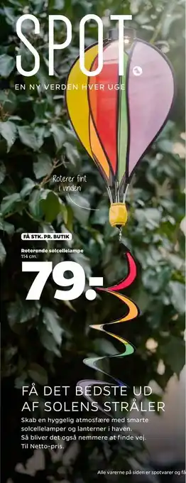 Netto Roterende solcellelampe tilbud