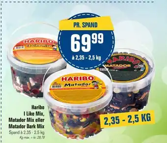 Otto Duborg Haribo I Like Mix, Matador Mix eller Matador Dark Mix tilbud
