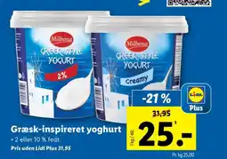 Lidl Yoghurt Greek Style 2% tilbud