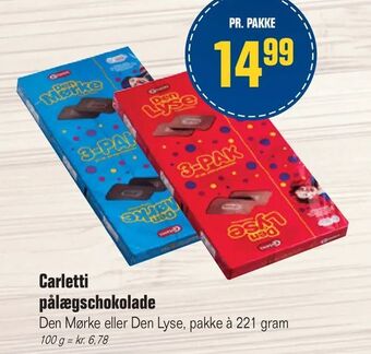 Otto Duborg Carletti pålægschokolade tilbud