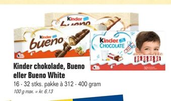 Otto Duborg Kinder chokolade, Bueno eller Bueno White tilbud