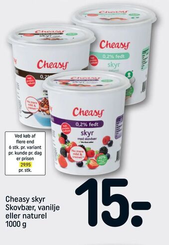 REMA 1000 Cheasy skyr Skovbær, vanilje eller naturel tilbud