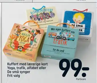 REMA 1000 Kuffert med lærerige kort Yoga, trafik, alfabet eller De små synger tilbud