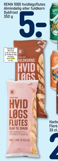 REMA 1000 REMA 1000 hvidløgsflutes Almindelig eller fuldkorn Dybfrost tilbud