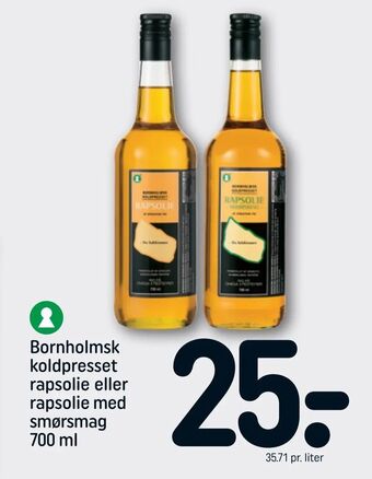 REMA 1000 Bornholmsk koldpresset rapsolie eller rapsolie med smørsmag tilbud