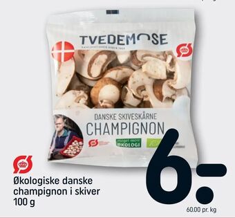 REMA 1000 Økologiske danske champignon i skiver tilbud