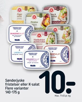 REMA 1000 Sønderjyske fristelser eller K-salat tilbud