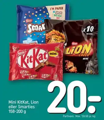 REMA 1000 Mini KitKat, Lion eller Smarties tilbud