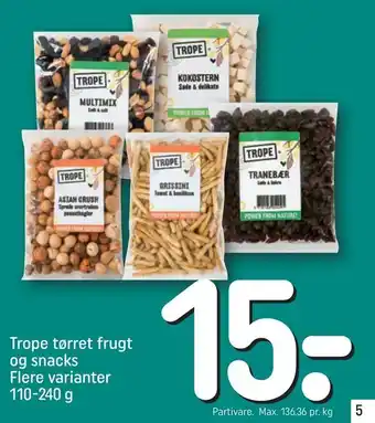 REMA 1000 Trope tørret frugt og snacks tilbud