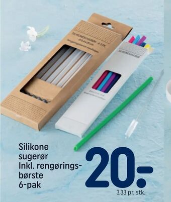 Silikone sugerør Inkl. rengøringsbørste