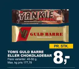 Let-Køb TOMS GULD BARRE ELLER CHOKOLADEBAR tilbud