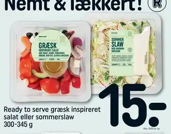 REMA 1000 Ready to serve græsk inspireret salat eller sommerslaw tilbud