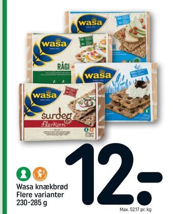 REMA 1000 Wasa knækbrød tilbud