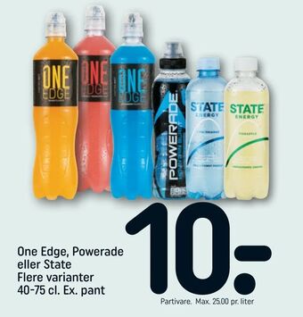 REMA 1000 One Edge, Powerade eller State tilbud