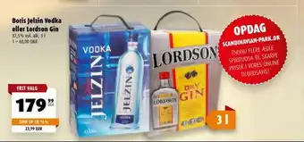 Scandinavian Park Boris Jelzin Vodka eller Lordson Gin tilbud