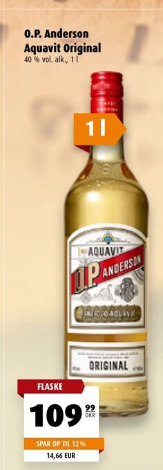 Scandinavian Park O.P. Anderson Aquavit Original tilbud