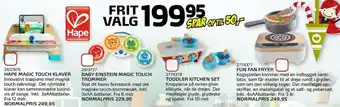 Legekæden Hape Magic Touch Klaver, Baby Einstein Magic Touch Trommer, Toddler Kitchen Set, Fun Fan Fryer tilbud