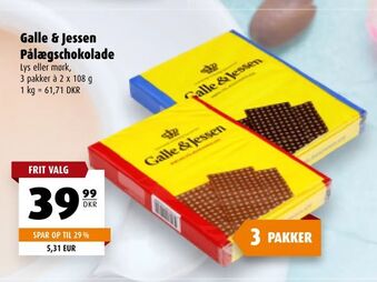 Scandinavian Park Galle & Jessen Pålægschokolade tilbud
