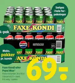 Coop 365 Faxe Kondi eller Pepsi Max tilbud