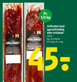 Grillraket med gyros/hvidløg eller artiskok