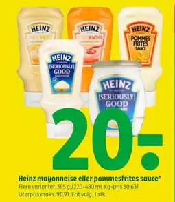 Coop 365 Heinz mayonnaise eller pommesfrites sauce tilbud