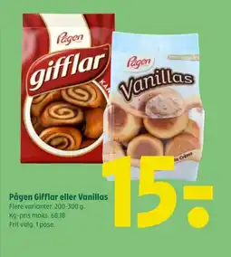Coop 365 Pågen Gifflar eller Vanillas tilbud