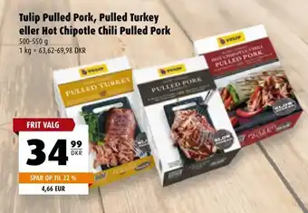 Scandinavian Park Tulip Pulled Pork, Pulled Turkey eller Hot Chipotle Chili Pulled Pork tilbud