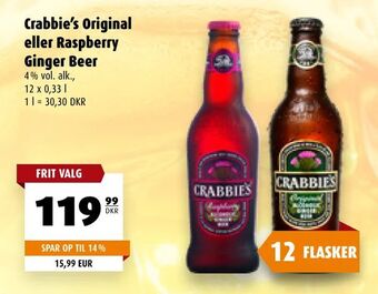Scandinavian Park Crabbie's Original eller Raspberry Ginger Beer tilbud