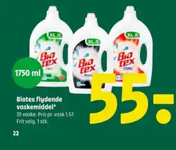 Coop 365 Biotex flydende vaskemiddel tilbud