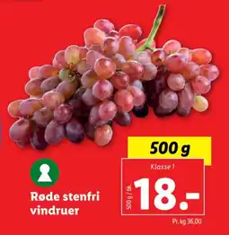 Lidl Røde stenfri vindruer tilbud