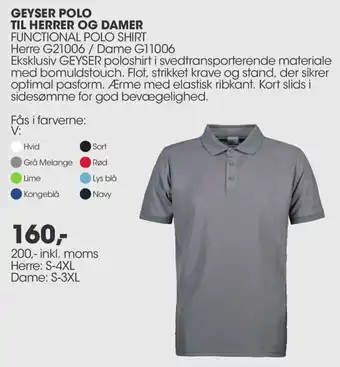Geyser Polo Til Herrer Og Damer 200 Inkl. Moms