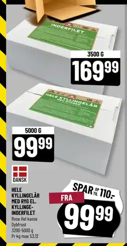 Løvbjerg HELE KYLLINGELÅR MED RYG EL. KYLLINGEINDERFILET tilbud