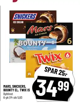 Løvbjerg MARS, SNICKERS, BOUNTY EL. TWIX IS tilbud