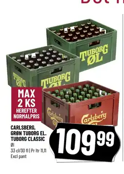 Løvbjerg CARLSBERG, GRØN TUBORG EL. TUBORG CLASSIC tilbud