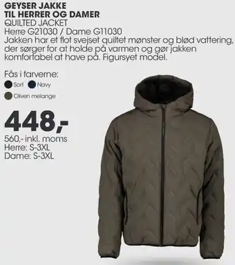 Sportigan Geyser Jakke Til Herrer Og Damer 560 Inkl. Moms tilbud