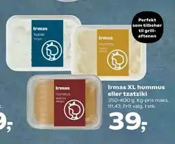 Irmas XL hummus eller tzatziki