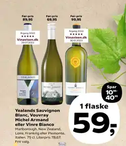 SuperBrugsen Yealands Sauvignon Blanc, Vouvray Michel Armand eller Vinre Bianco tilbud